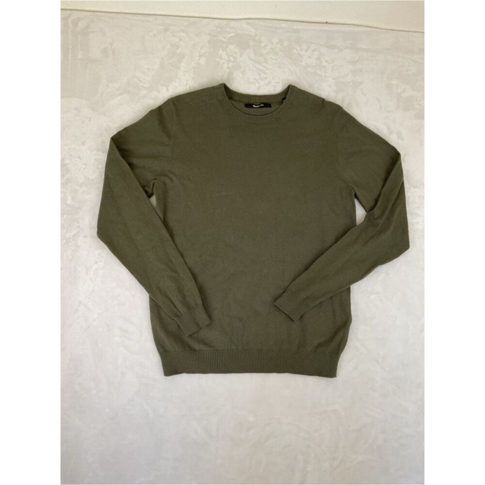 Fashion Nova NovaMen Mens Medium Olive Green Crewneck Pullover Sweater Knit M